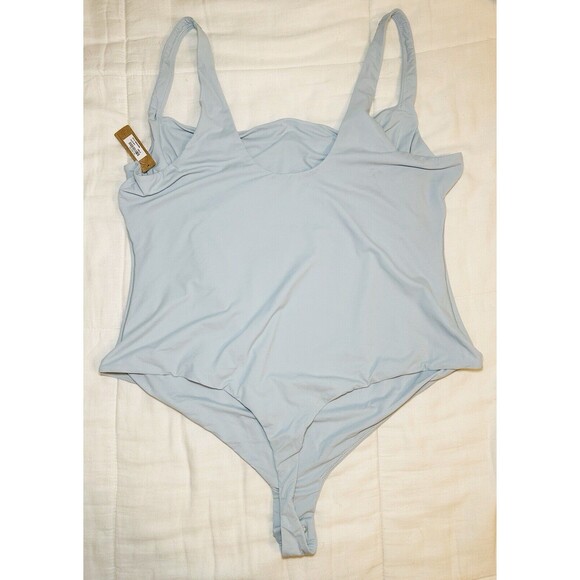 SKIMS Fits Everybody Square Neck‎ Thong Bodysuit Sky Blue SIZE 4X NWT - Picture 2 of 7